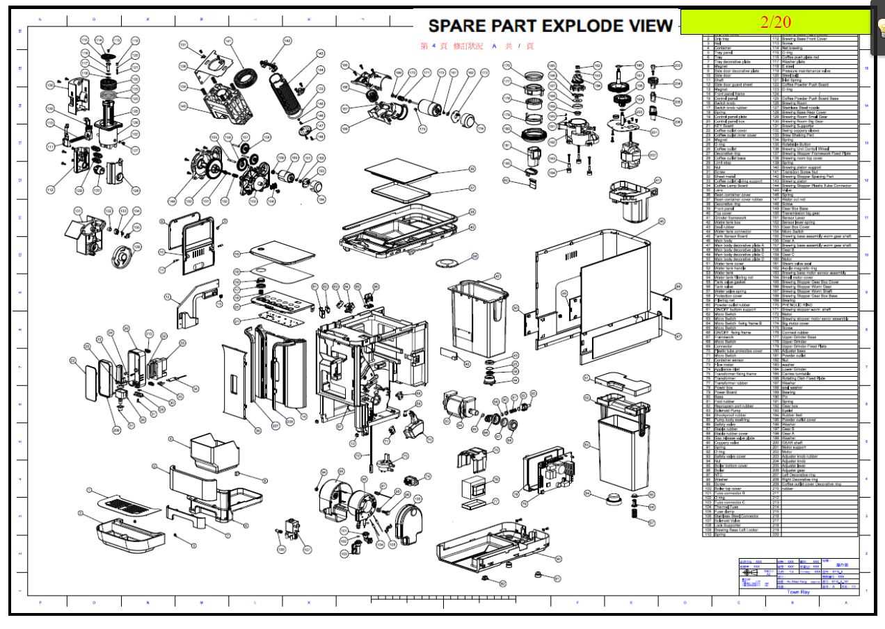 saeco incanto deluxe parts diagram