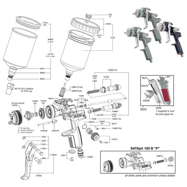 sata spray gun parts diagram