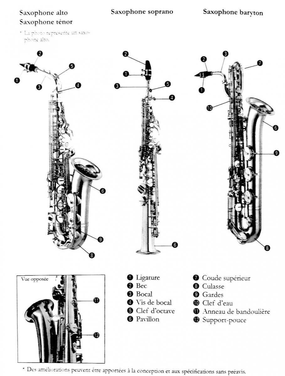 saxophone parts diagram