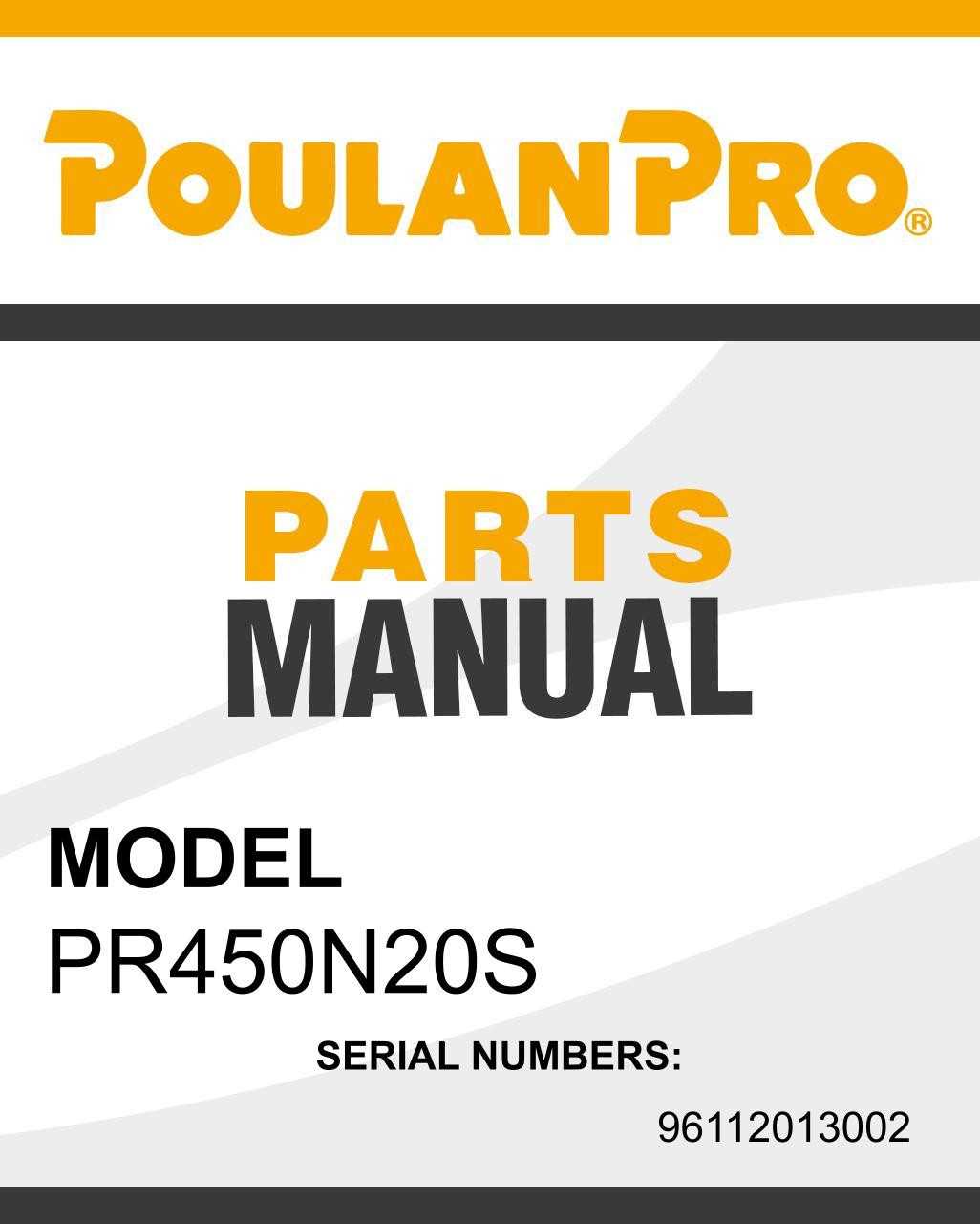 poulan pro mower parts diagram