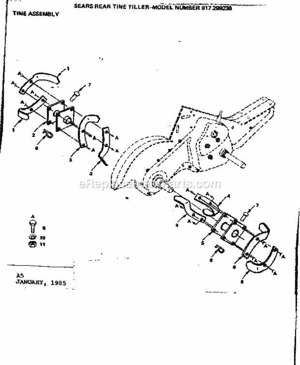 sears tiller parts diagram