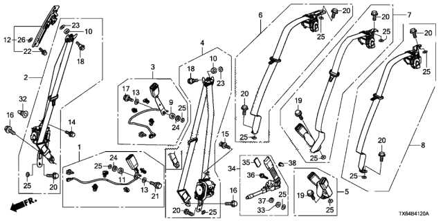 seat belt buckle parts diagram