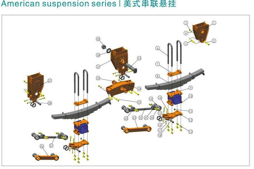 semi trailer suspension parts diagram