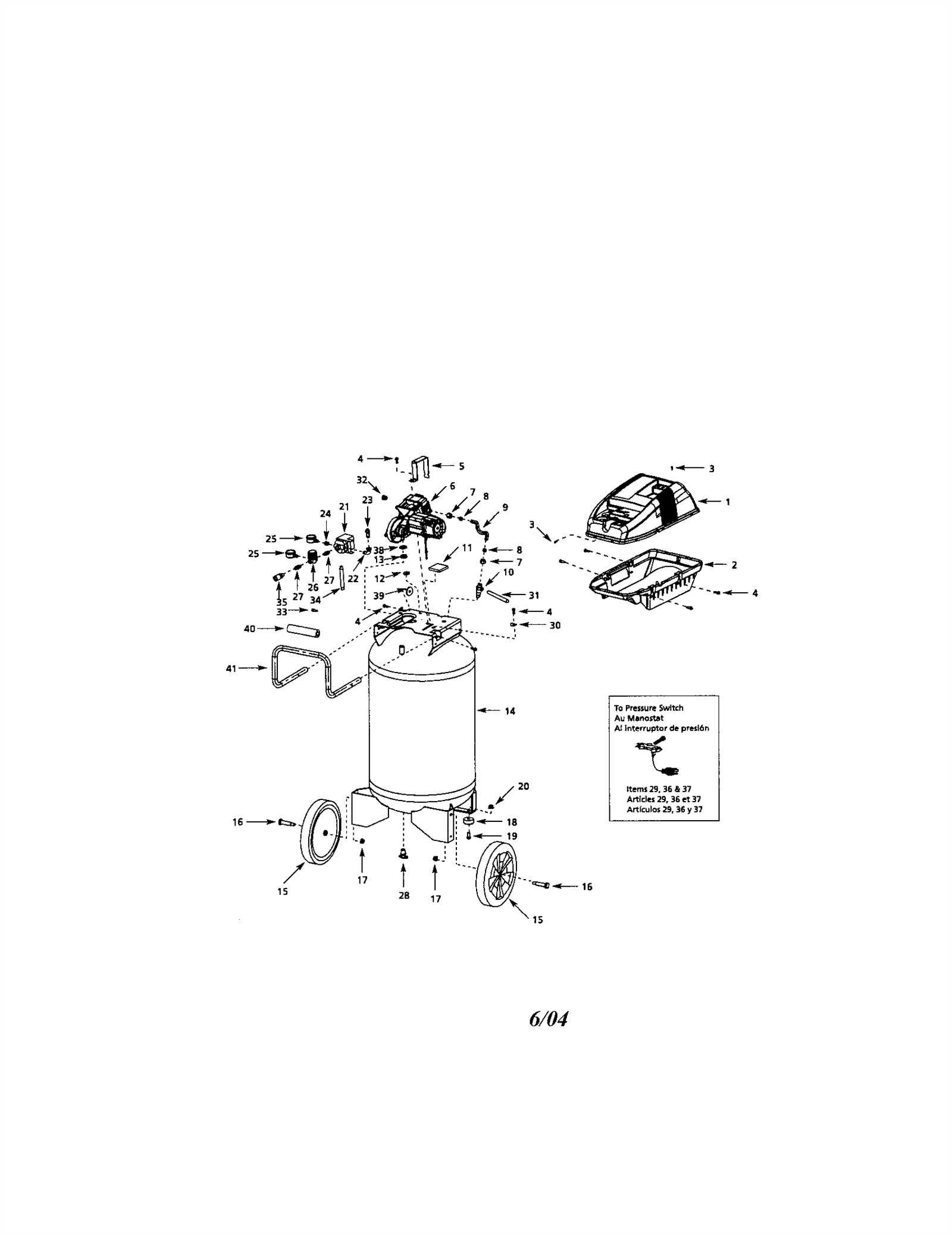 husky 20 gallon air compressor parts diagram