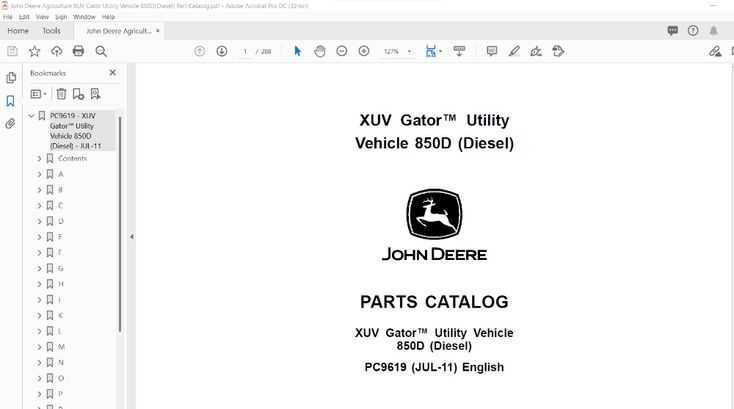 john deere gator 850d parts diagram