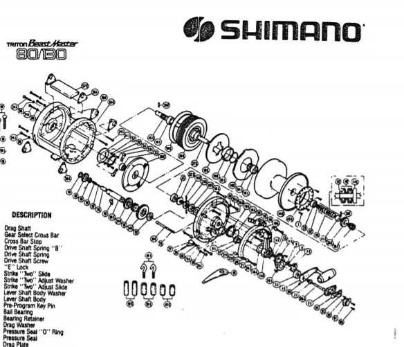 shimano reel diagrams parts lists