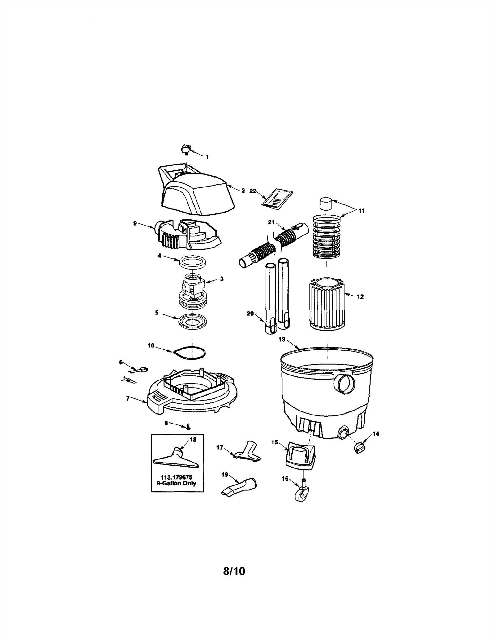 shop vac parts diagram