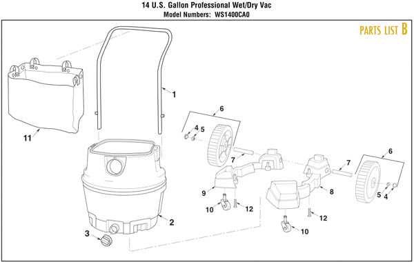 shop vac parts diagram