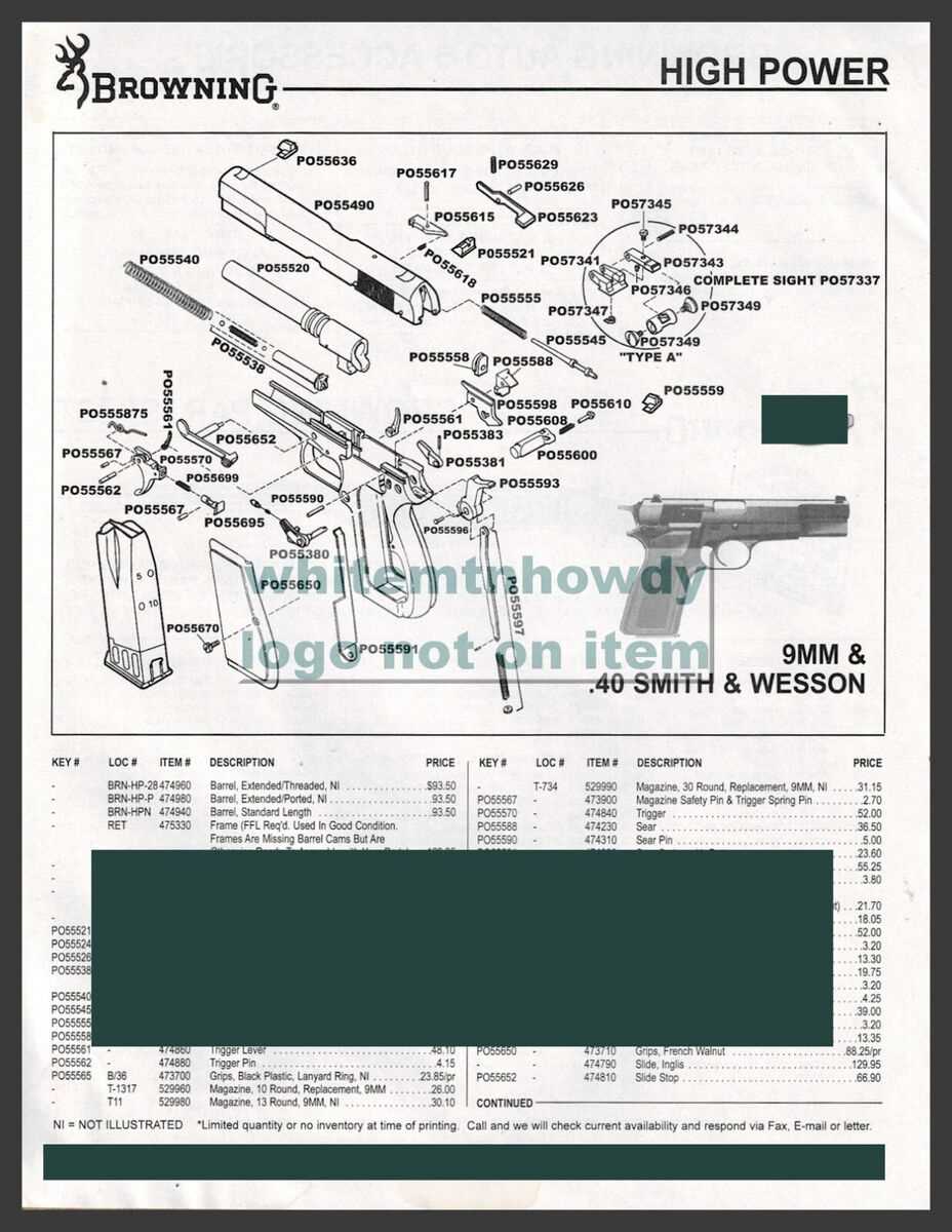 browning bar parts diagram