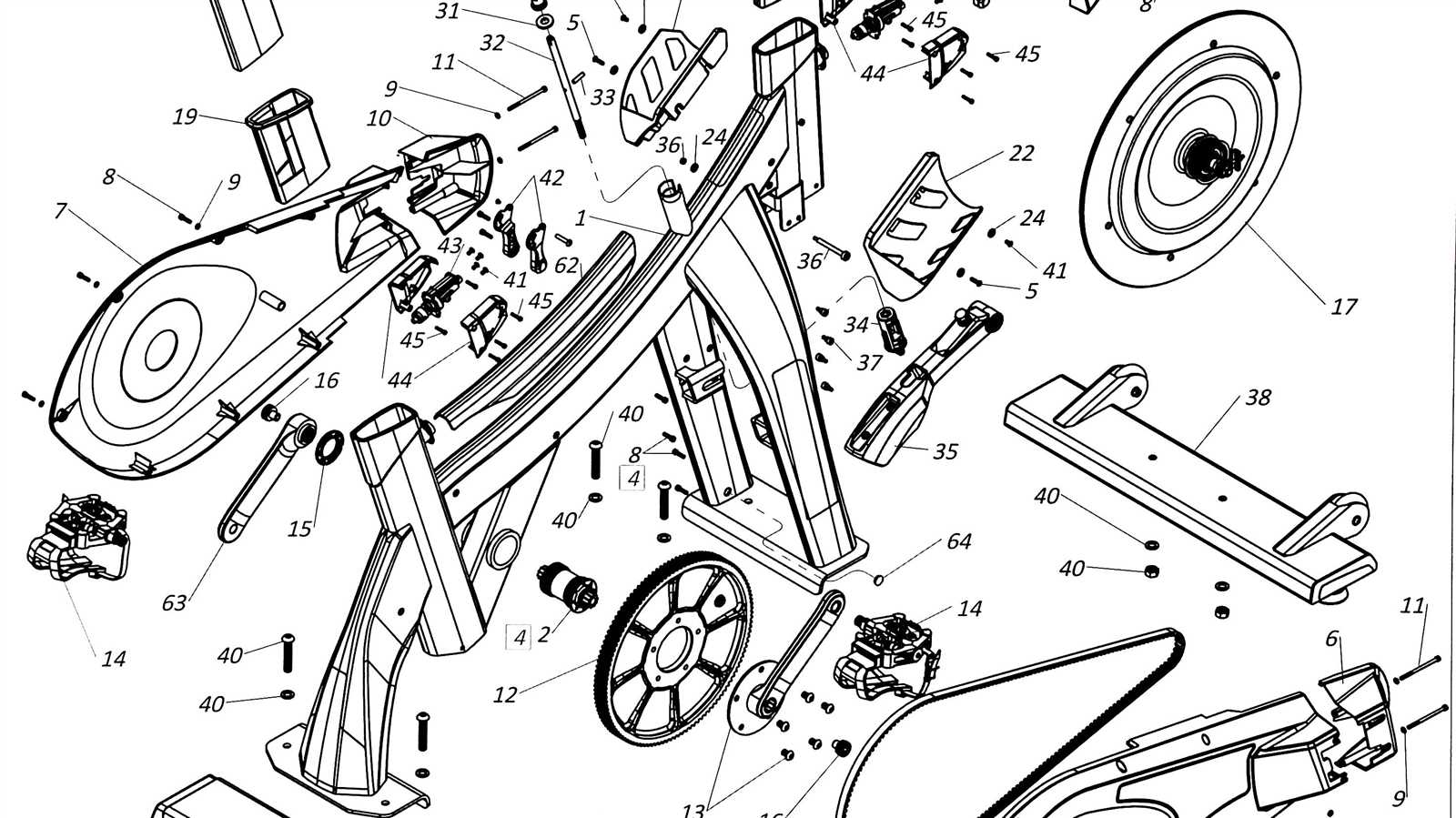 spin bike parts diagram