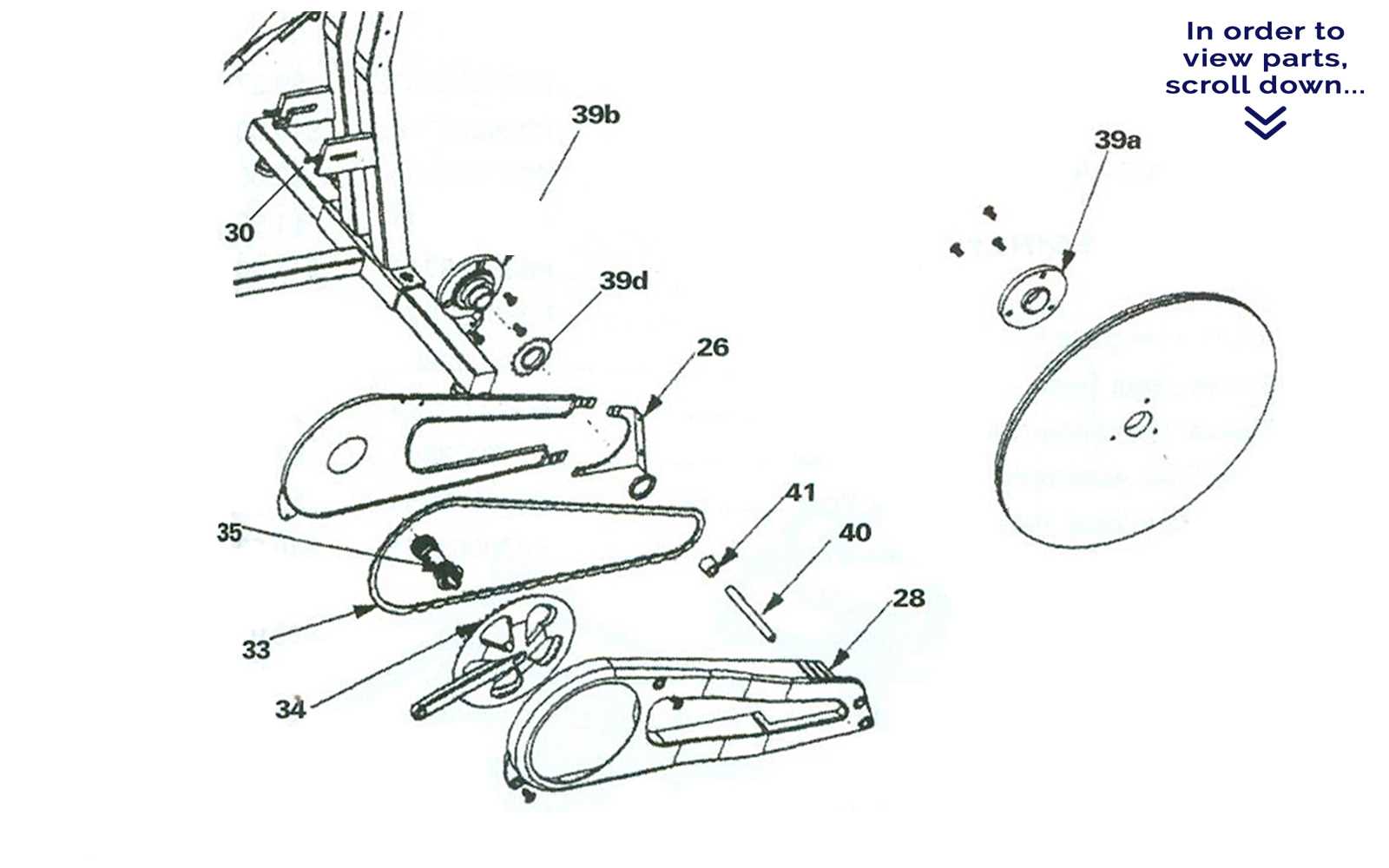 spin bike parts diagram