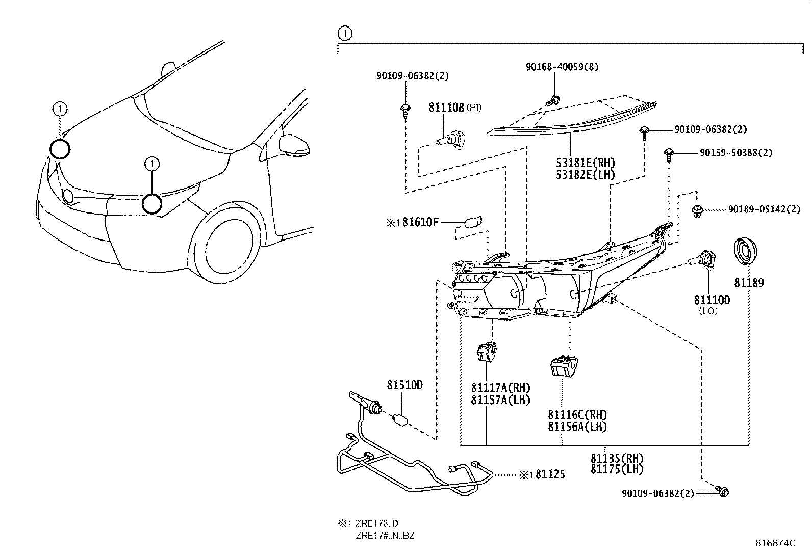 toyota corolla body parts diagram