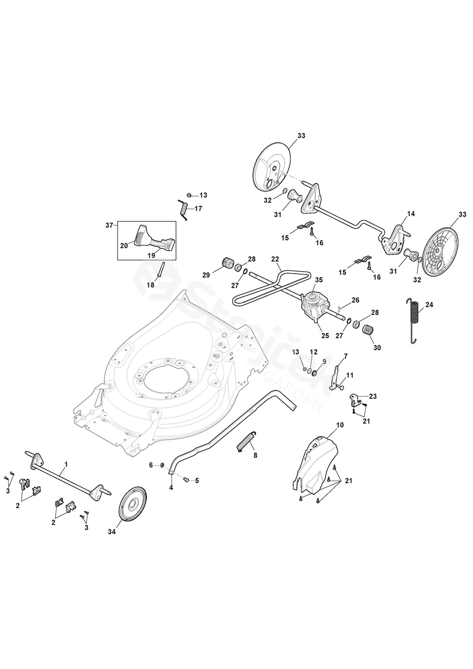 stiga mower parts diagram