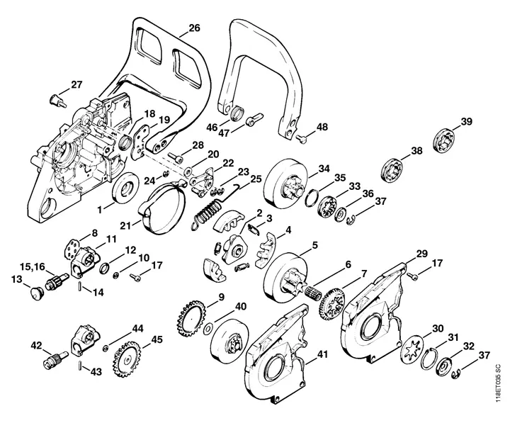 stihl 028 chainsaw parts diagram