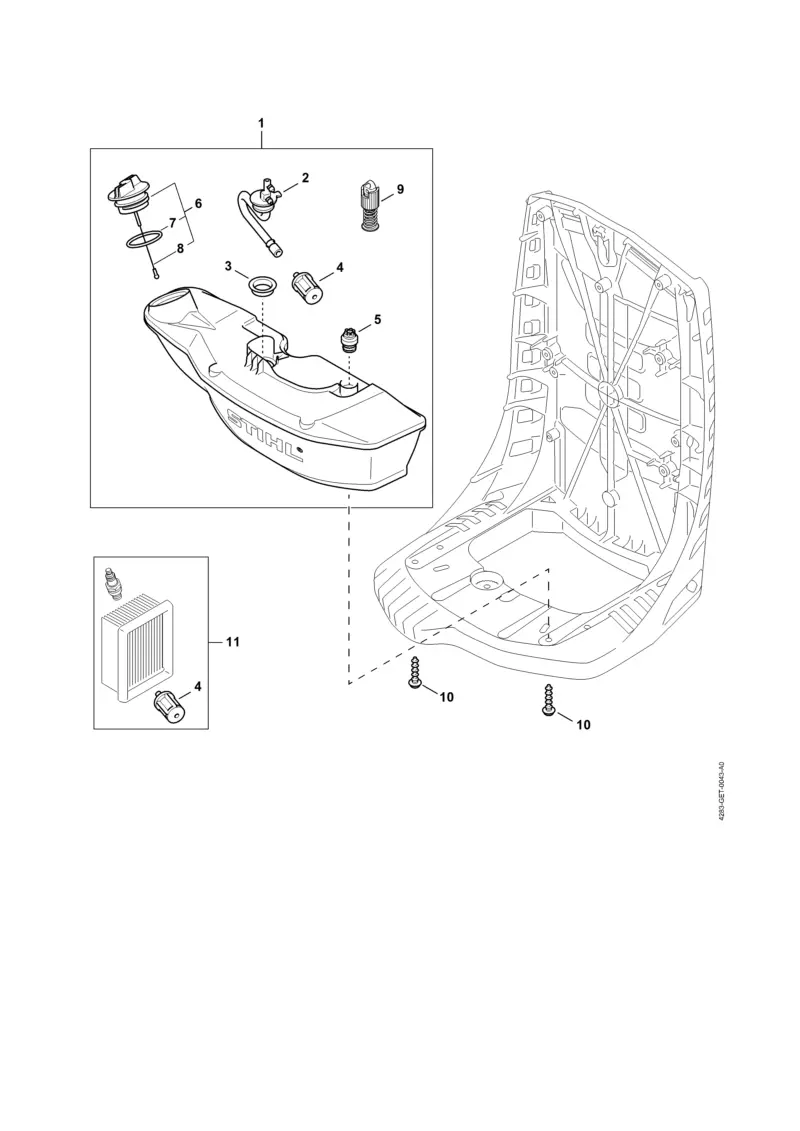 stihl br 800 x magnum parts diagram