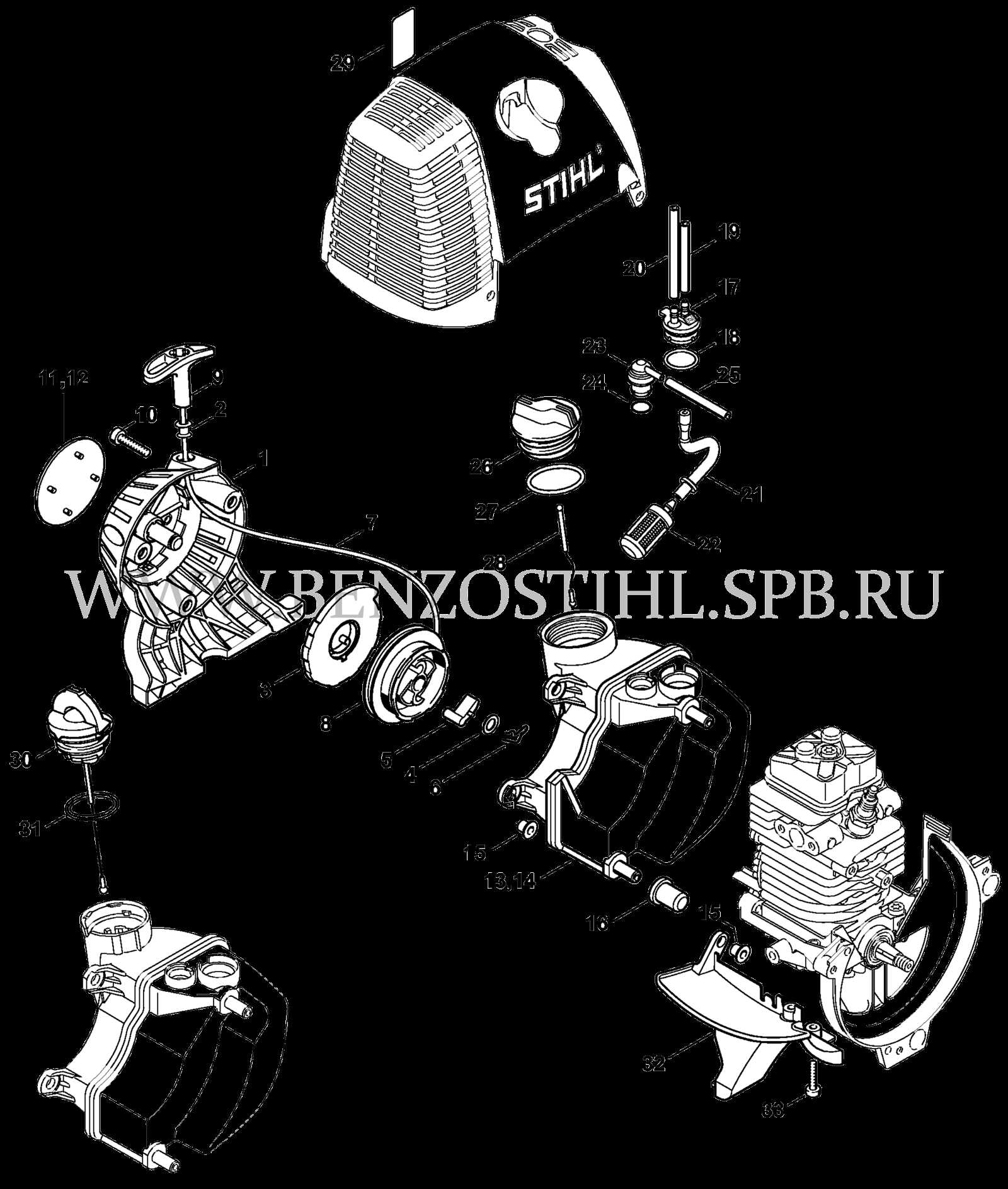 stihl km130r parts diagram