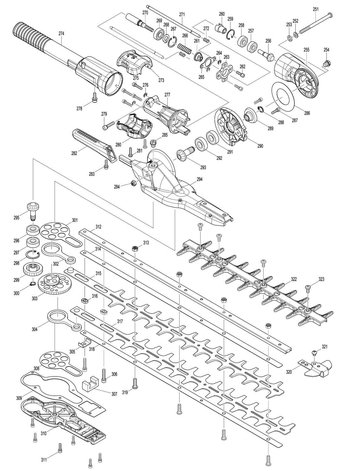 stihl long reach hedge trimmer parts diagram