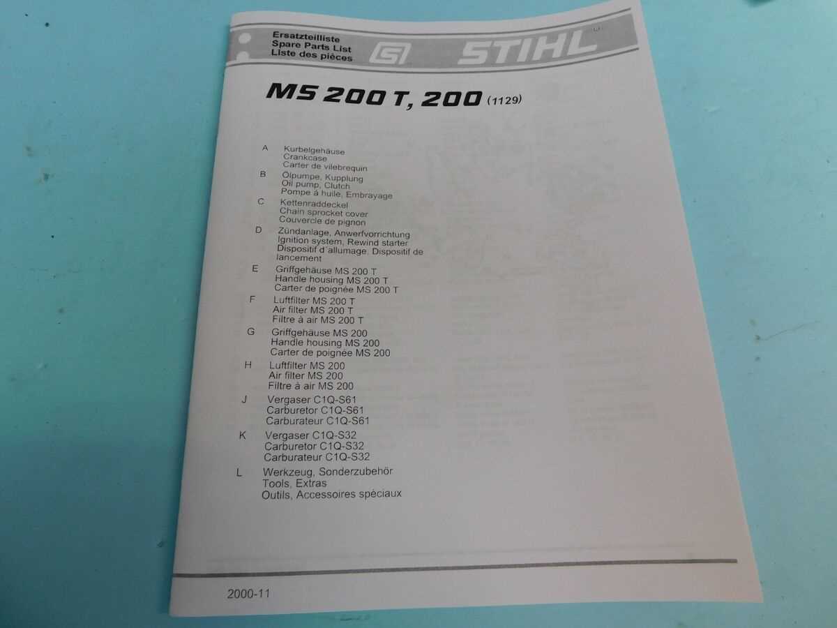 stihl ms200t parts diagram