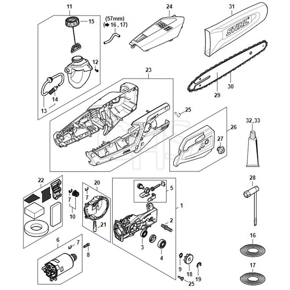 stihl pole saw parts diagram