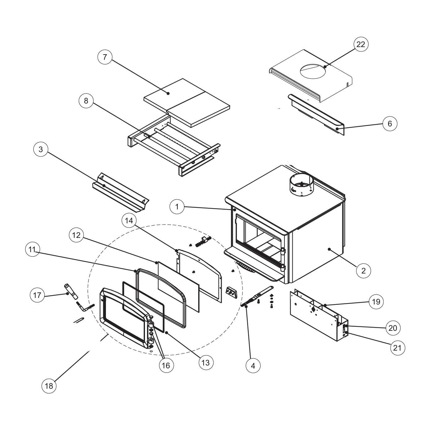 stove parts diagram