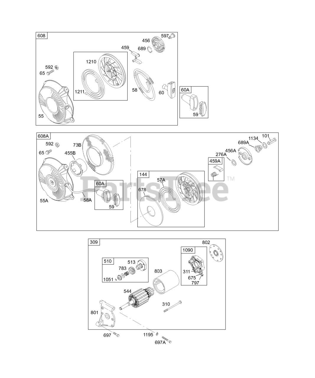 briggs and stratton starter parts diagram