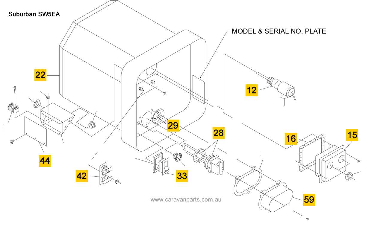 suburban water heater parts diagram