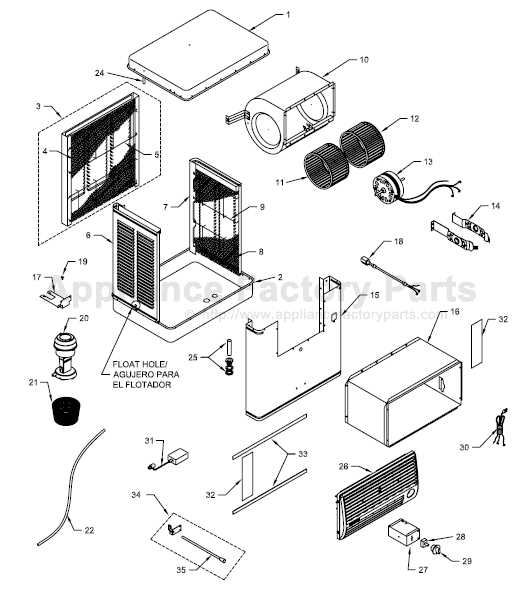 swamp cooler parts diagram