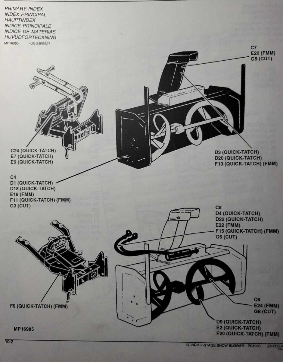 john deere snow blower parts diagram