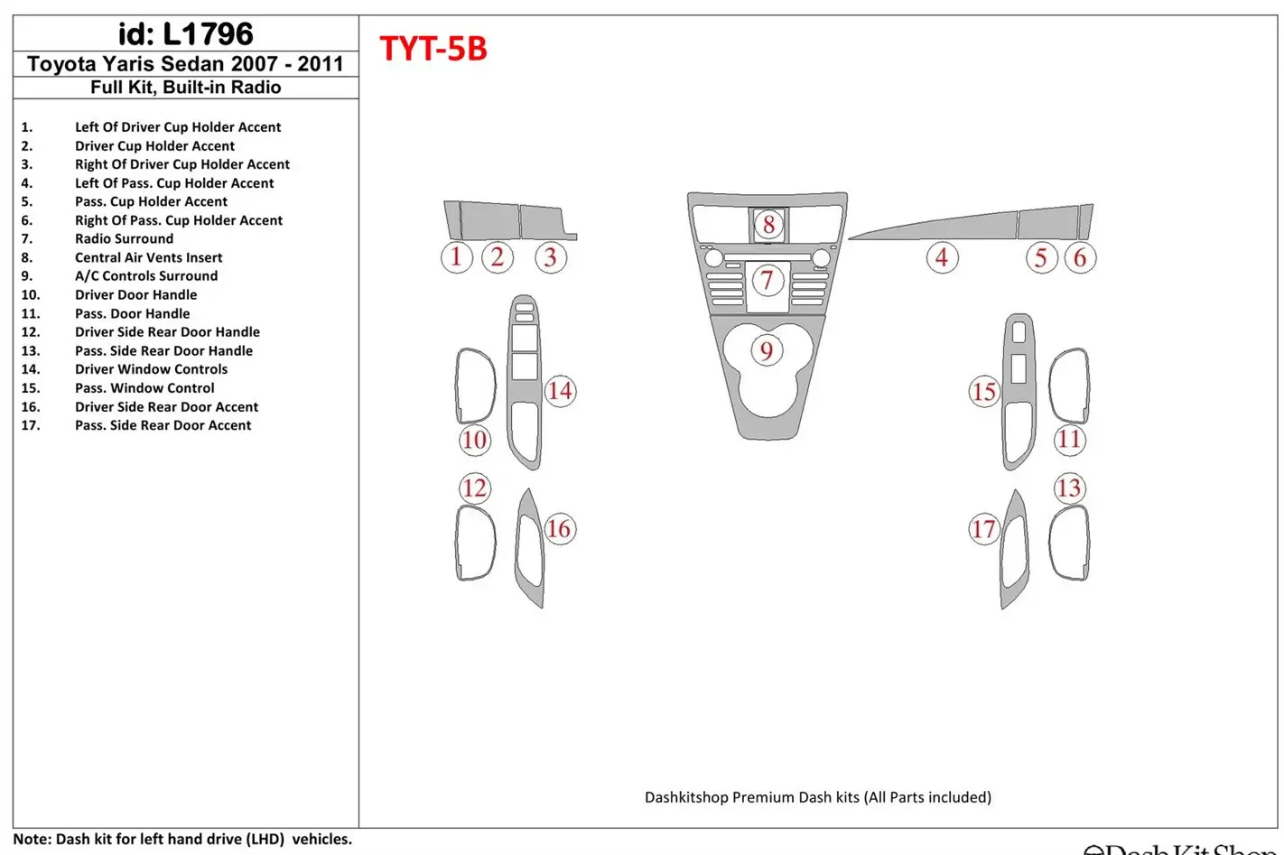 2007 toyota yaris body parts diagram