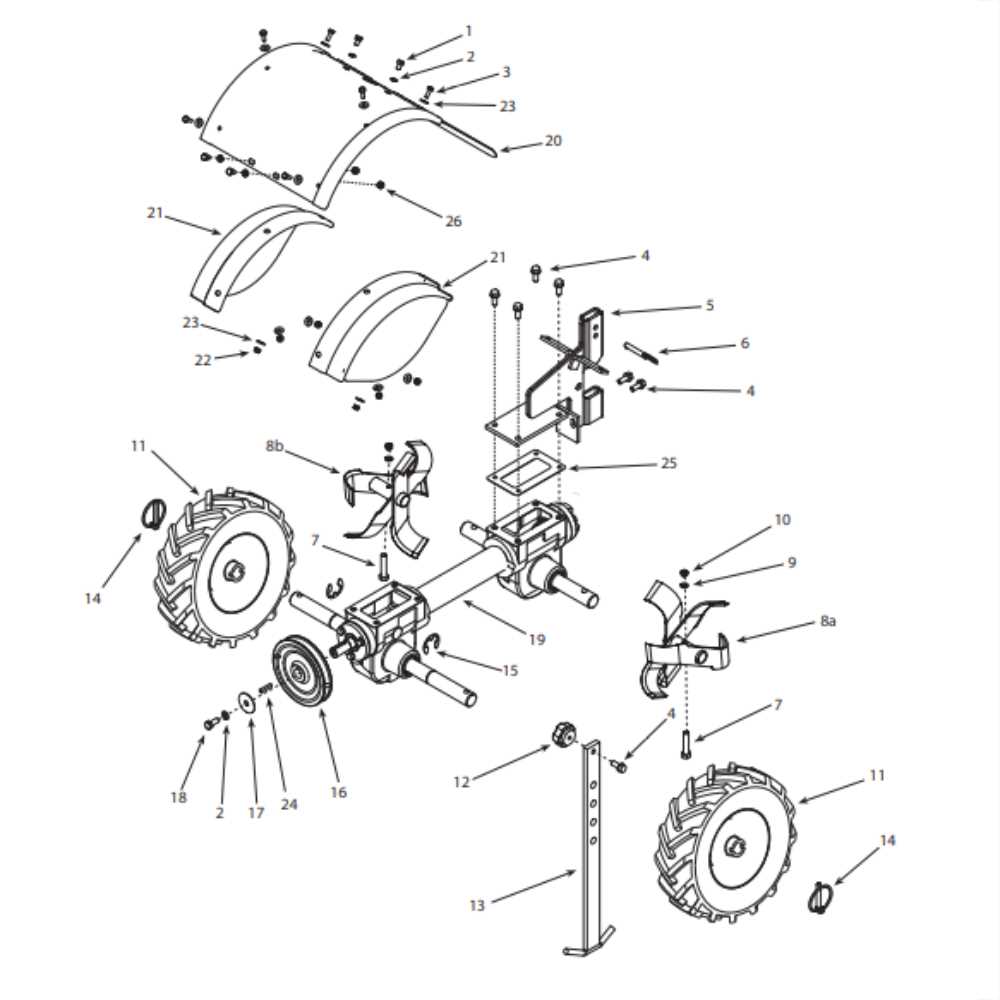 earthquake tiller parts diagram