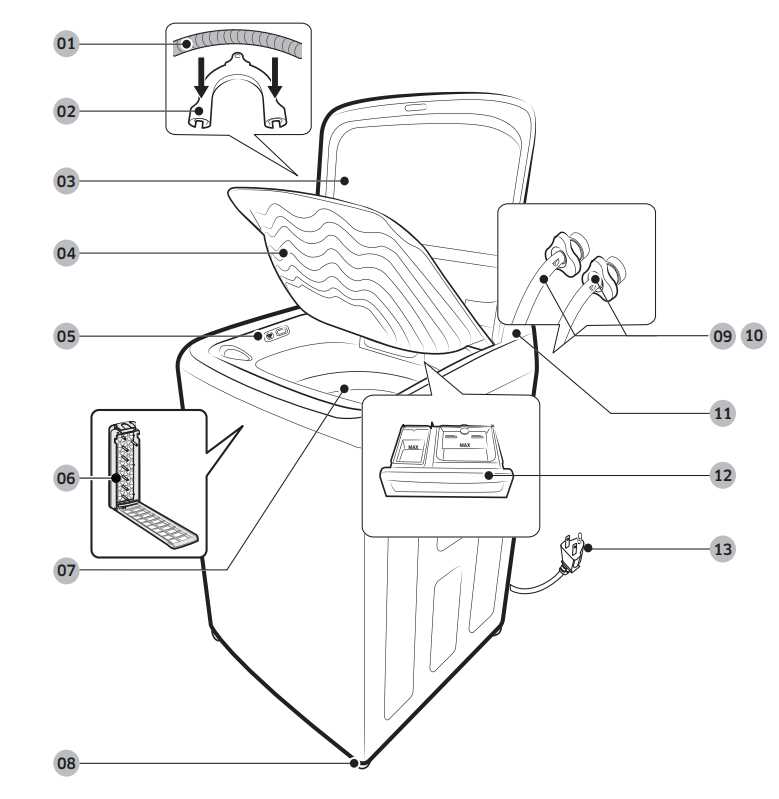 samsung top load washer parts diagram