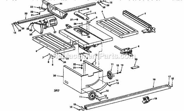 craftsman 113 table saw parts diagram