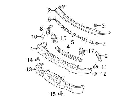 toyota tacoma front bumper parts diagram