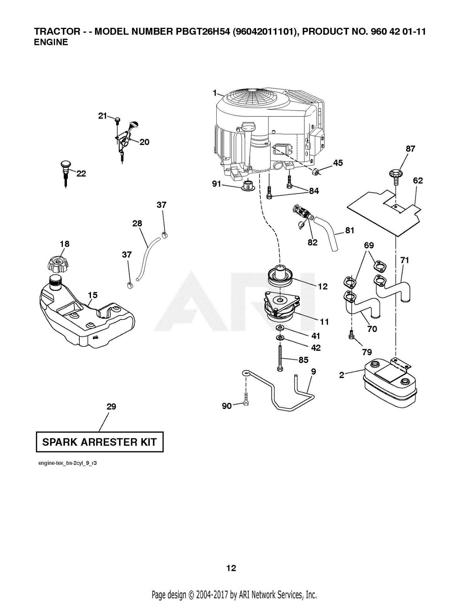 tecumseh 10 hp engine parts diagram