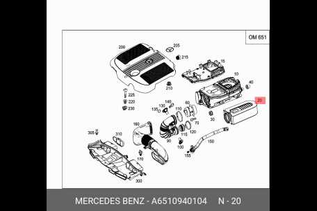 mercedes engine parts diagram