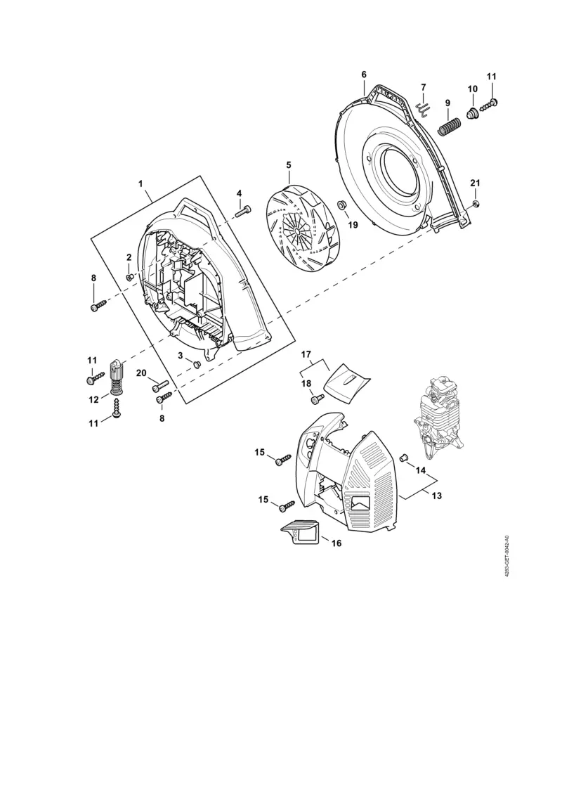 stihl br 800 x magnum parts diagram