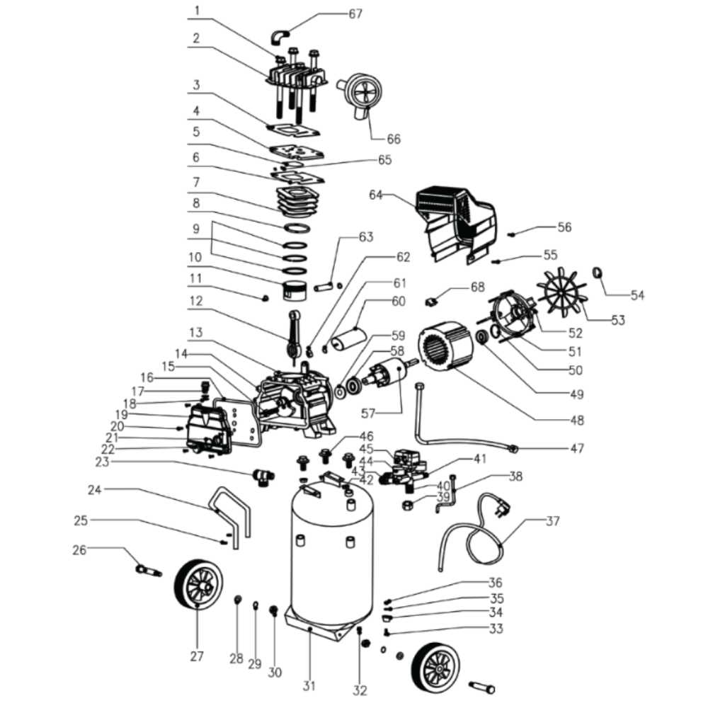 husky air compressor parts diagram