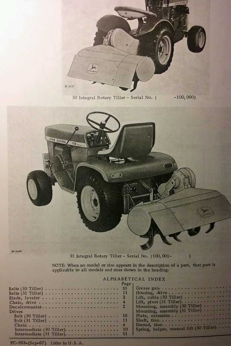 john deere 112 parts diagram