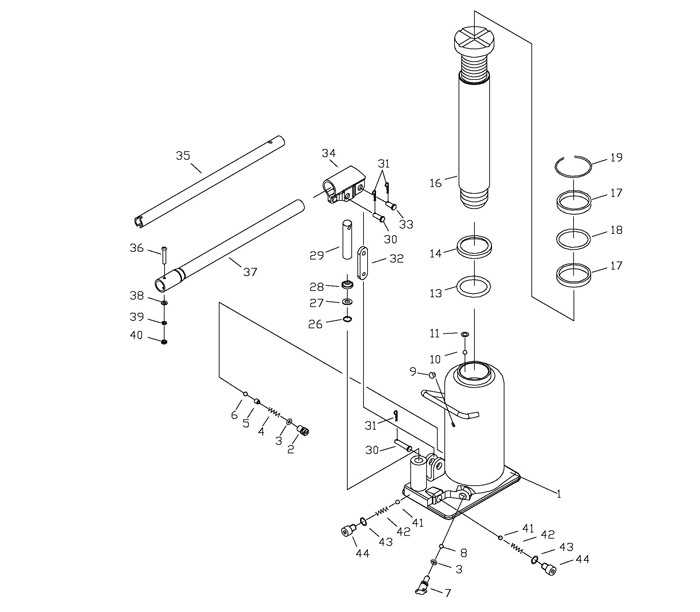 torin floor jack parts diagram