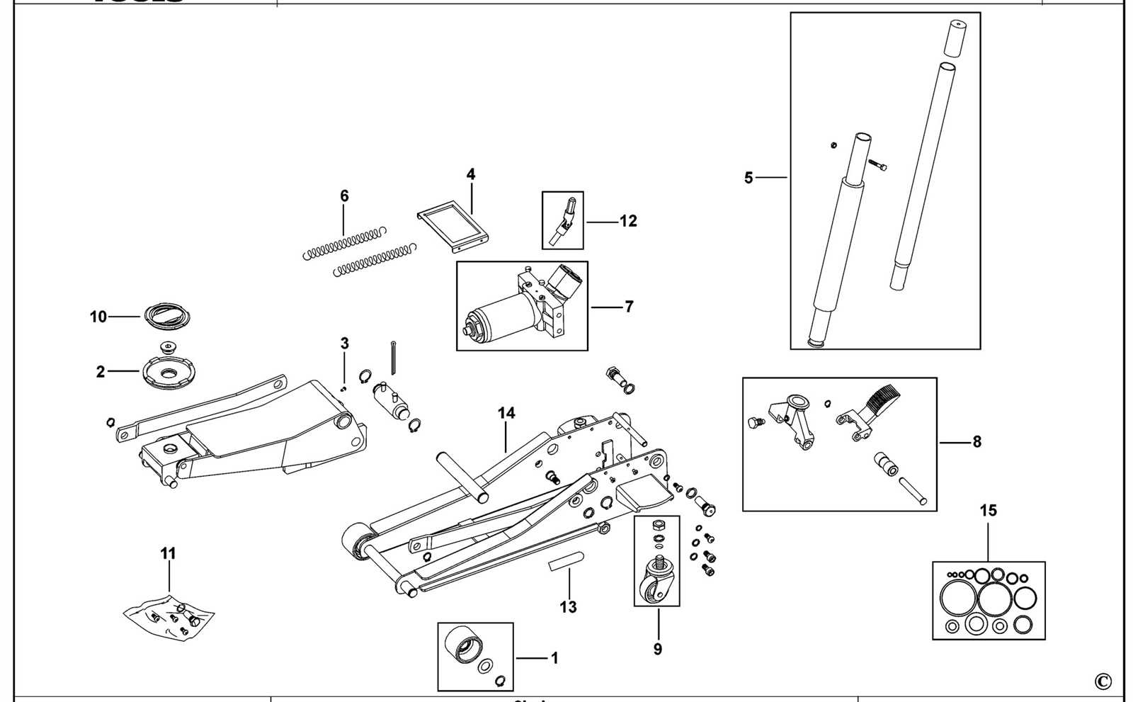 torin floor jack parts diagram