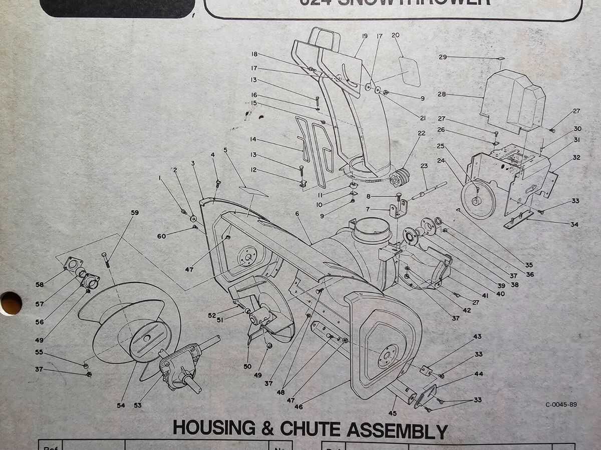 toro snow blower parts diagram