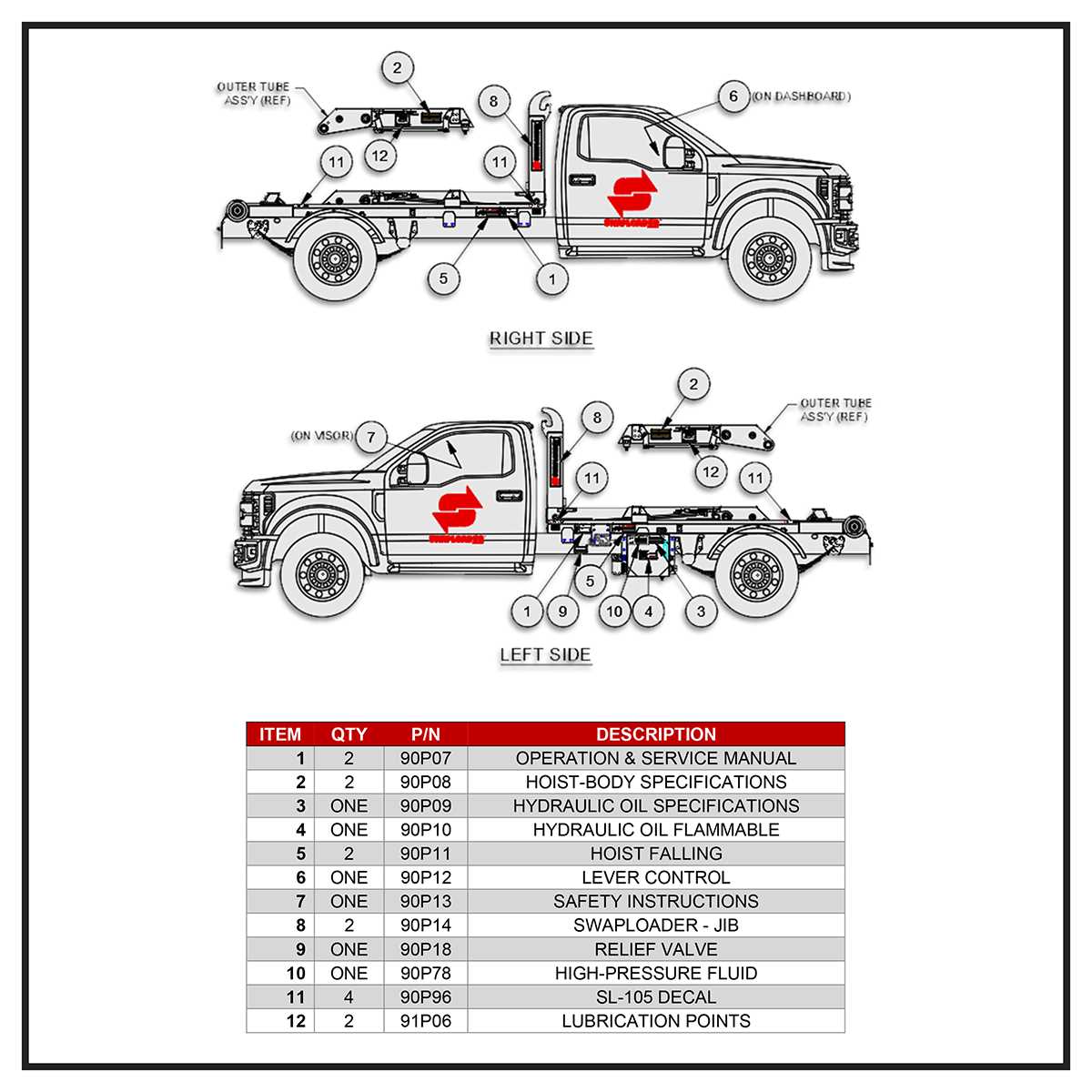 tow truck parts diagram