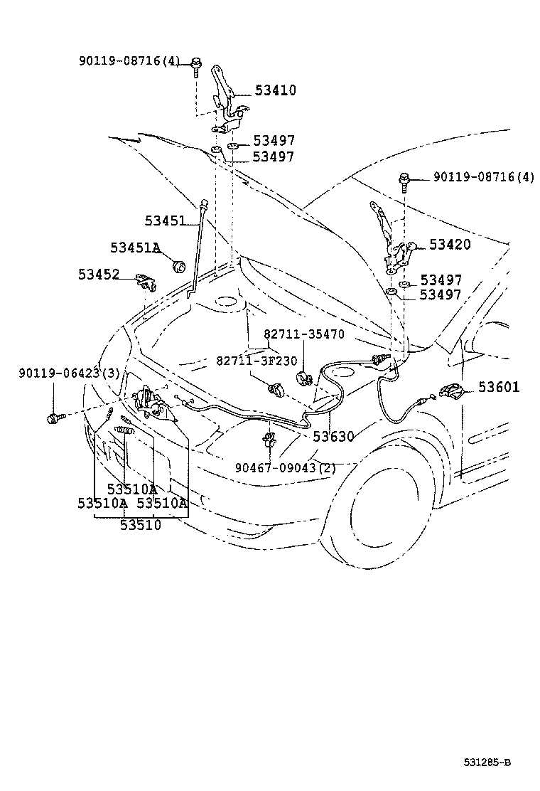 toyota corolla body parts diagram