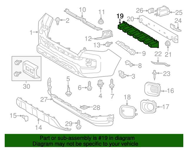 toyota tacoma front bumper parts diagram