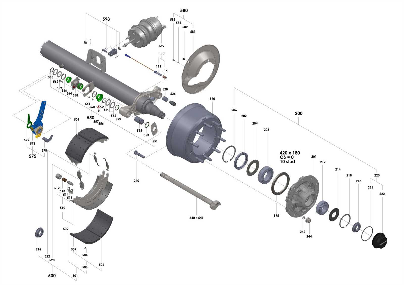 trailer brake parts diagram