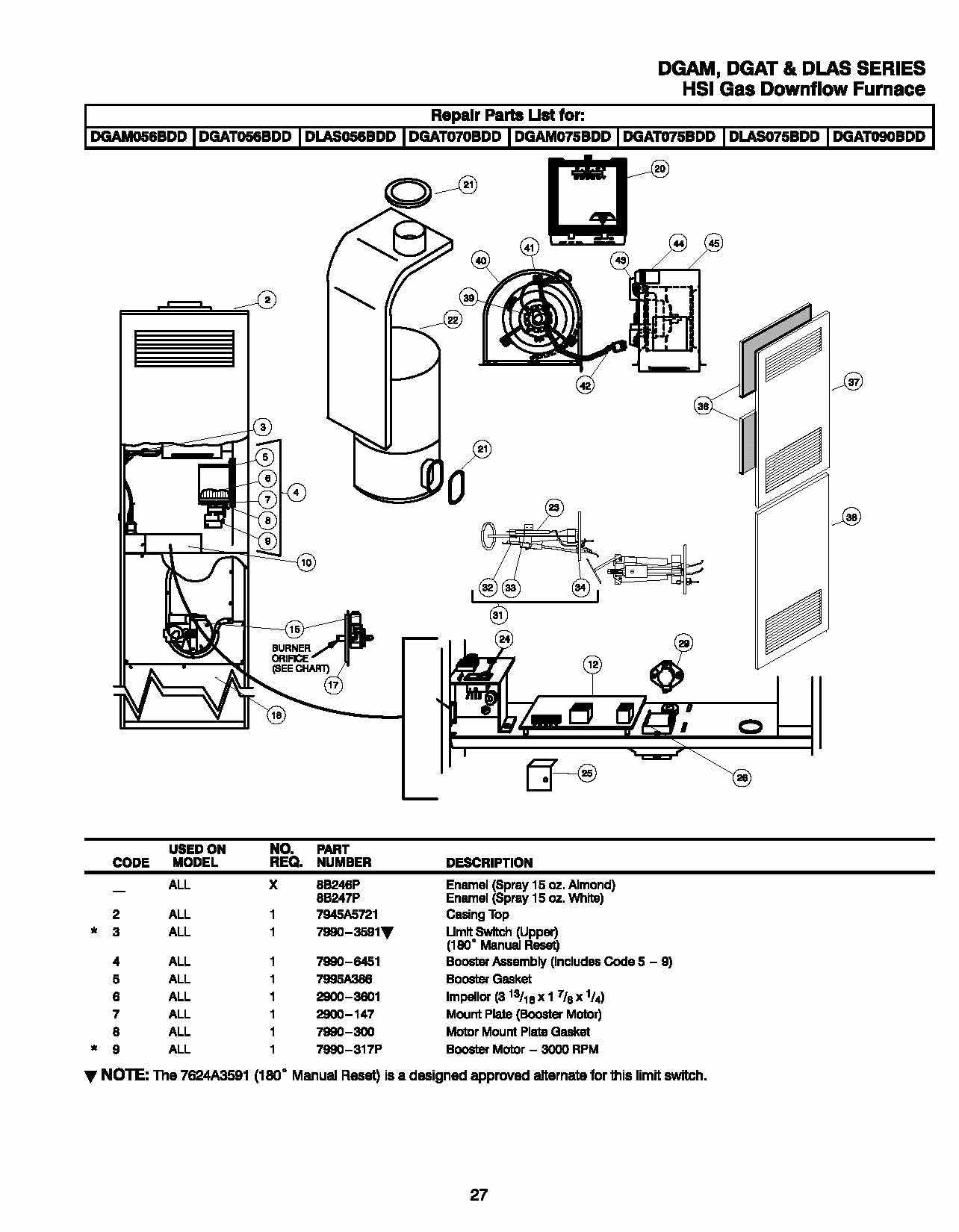 trane furnace parts diagram