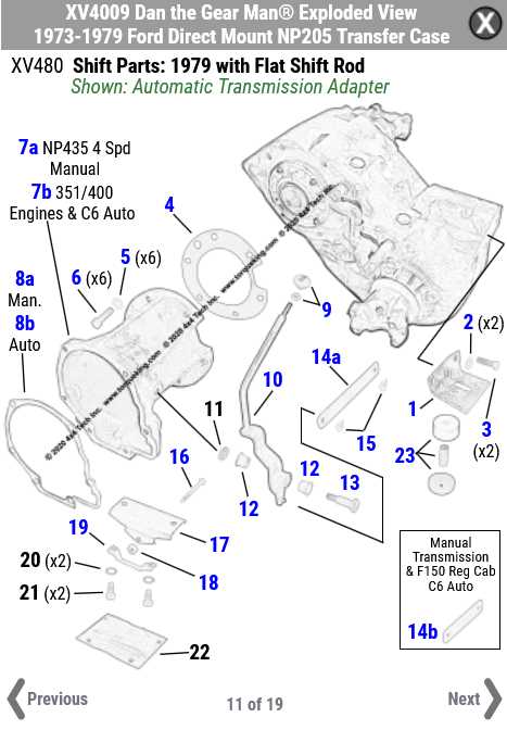 transfer case parts diagram