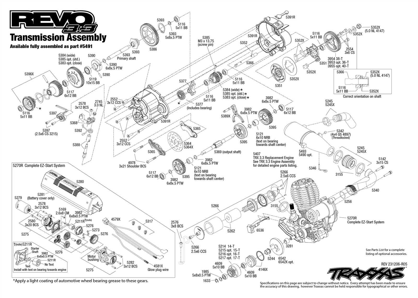 traxxas 3.3 parts diagram