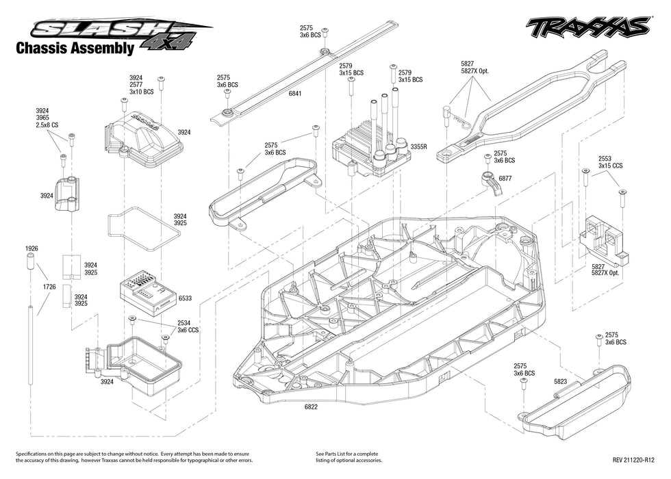 traxxas slash 4x4 parts diagram