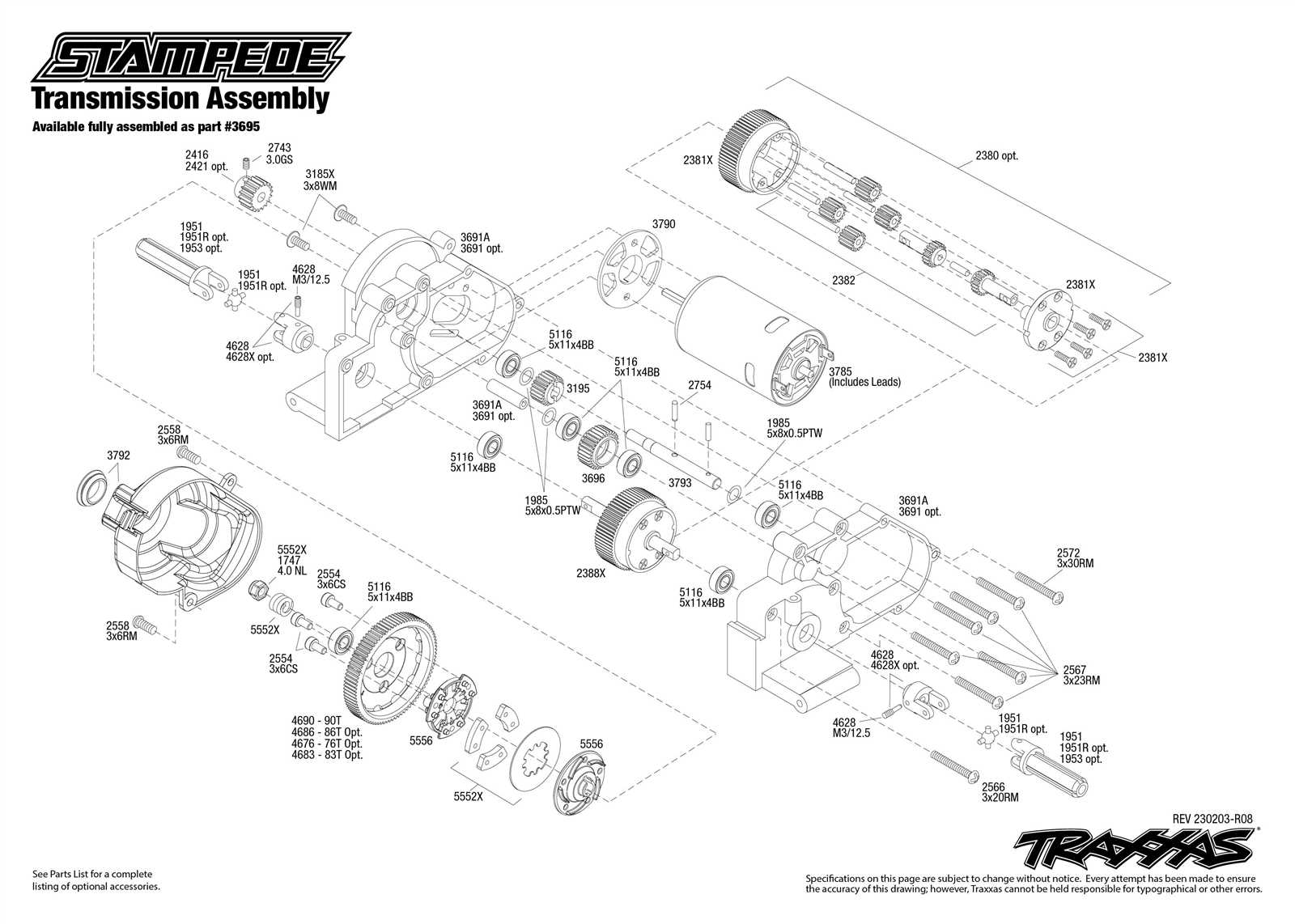 traxxas stampede 2wd parts diagram